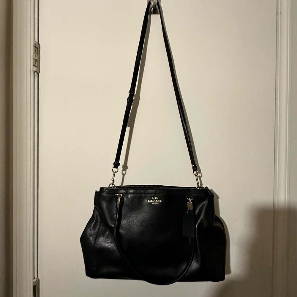 Coach Black Leather Christie Carryall Shoulder